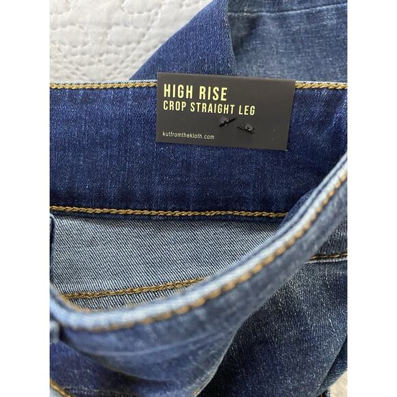 NWT Kut From Kloth Sz 6 Hirise Straight Medium Wash Cropped Denim Jeans - Picture 4 of 7